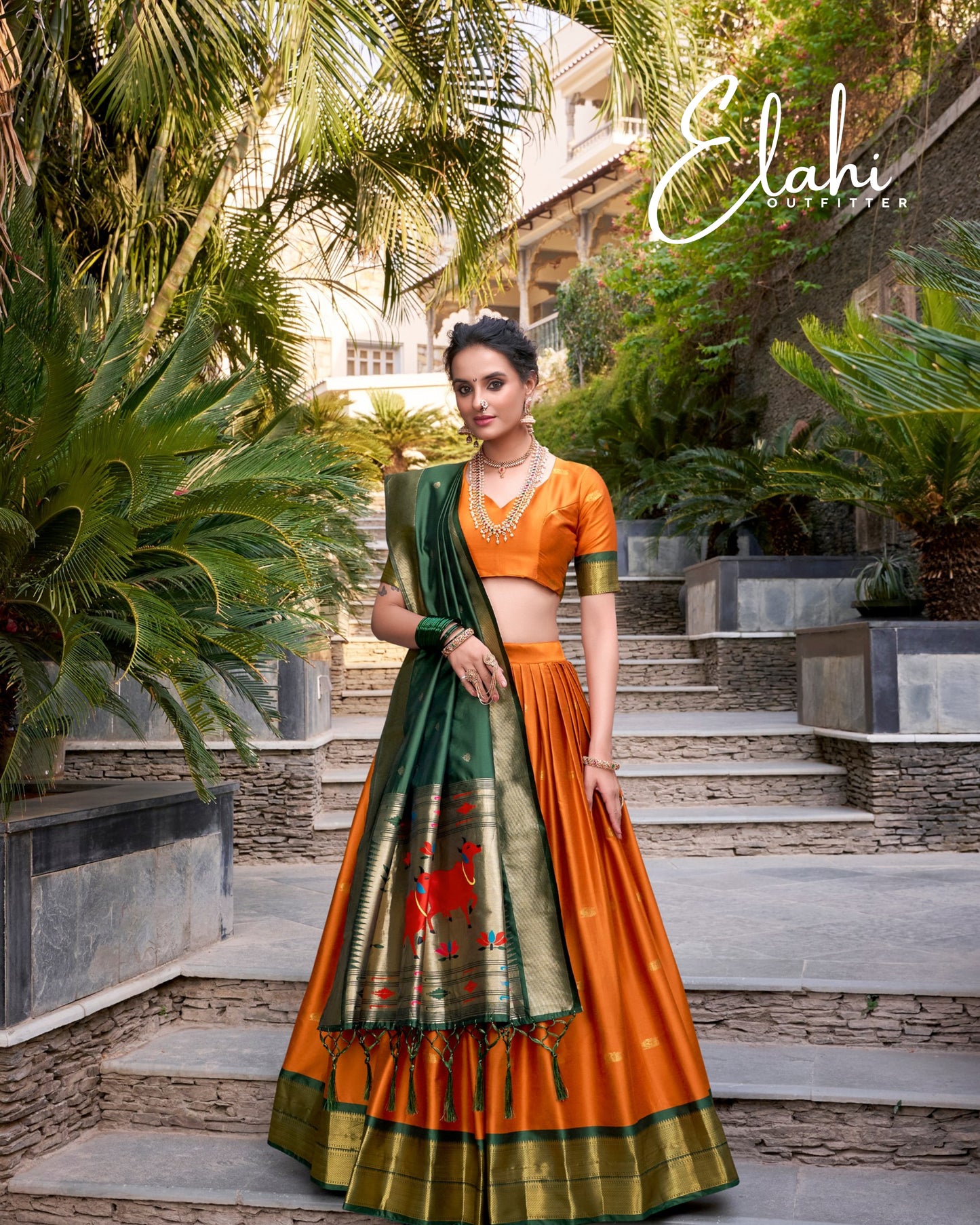 MIRUDHA Paithani Royale – Jacquard Silk Lehenga Set