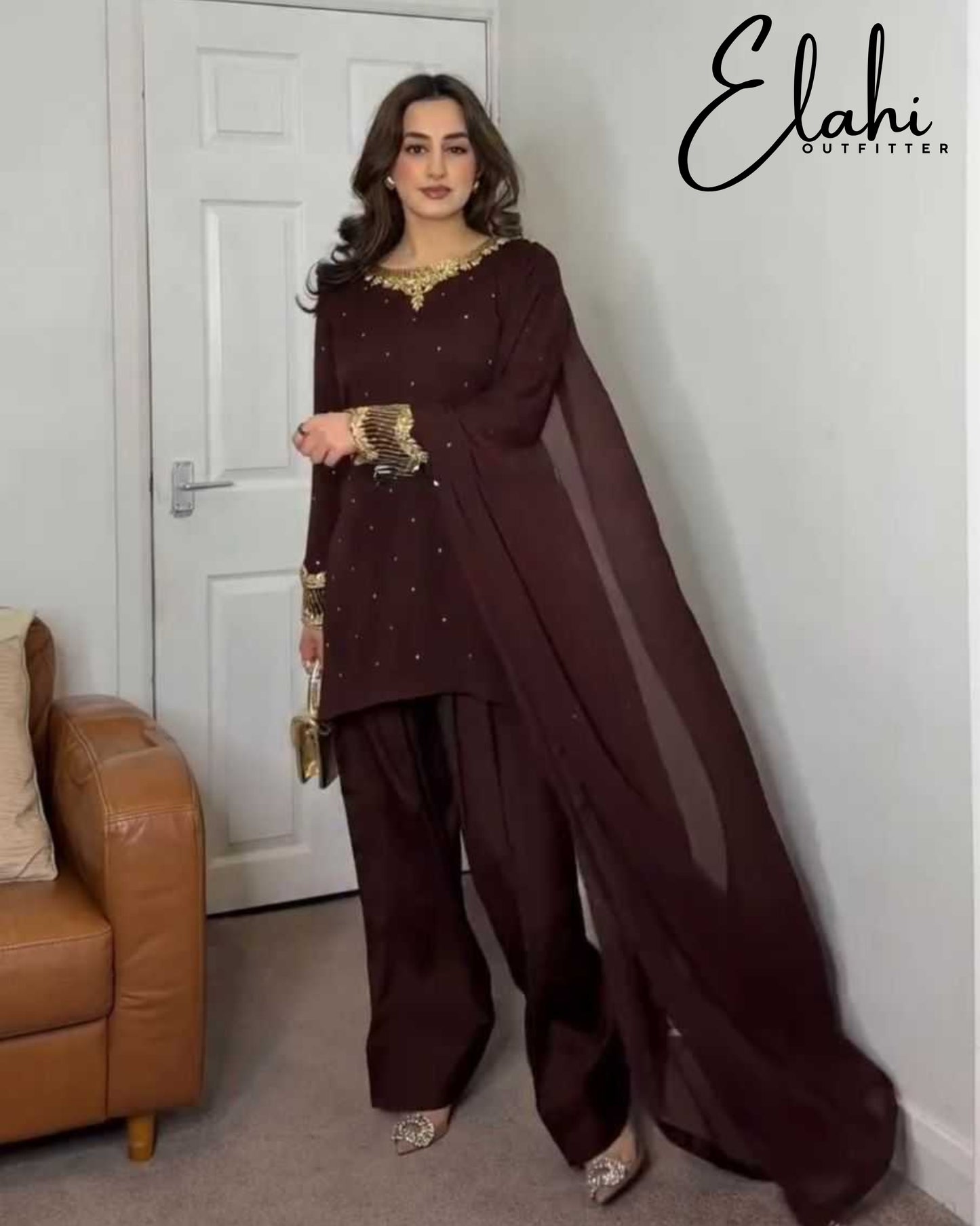 Elysian Embroidery: Georgette Elegance