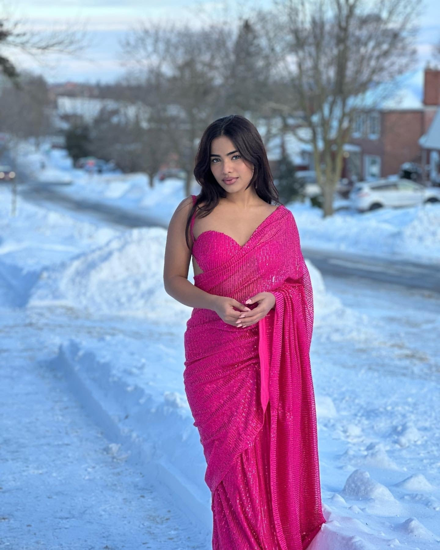 Captivating Heavy Georgette Saree with 3MM Sequin Embroidery & Designer Blouse | Elegant Partywear YNF