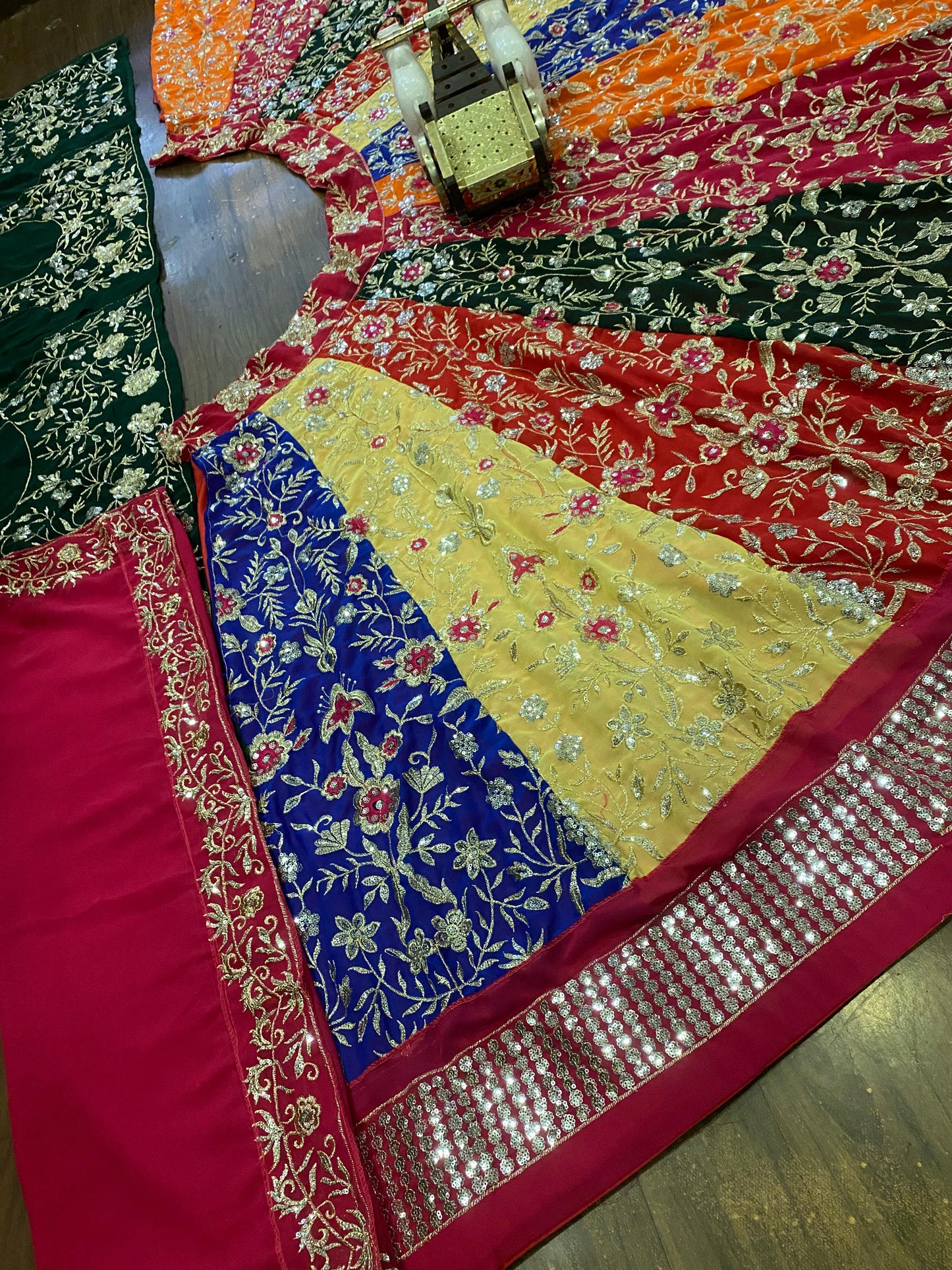 Designer Faux Georgette Lehenga Set with Heavy Sequins Embroidery | Semi-Stitched Elegance YNF