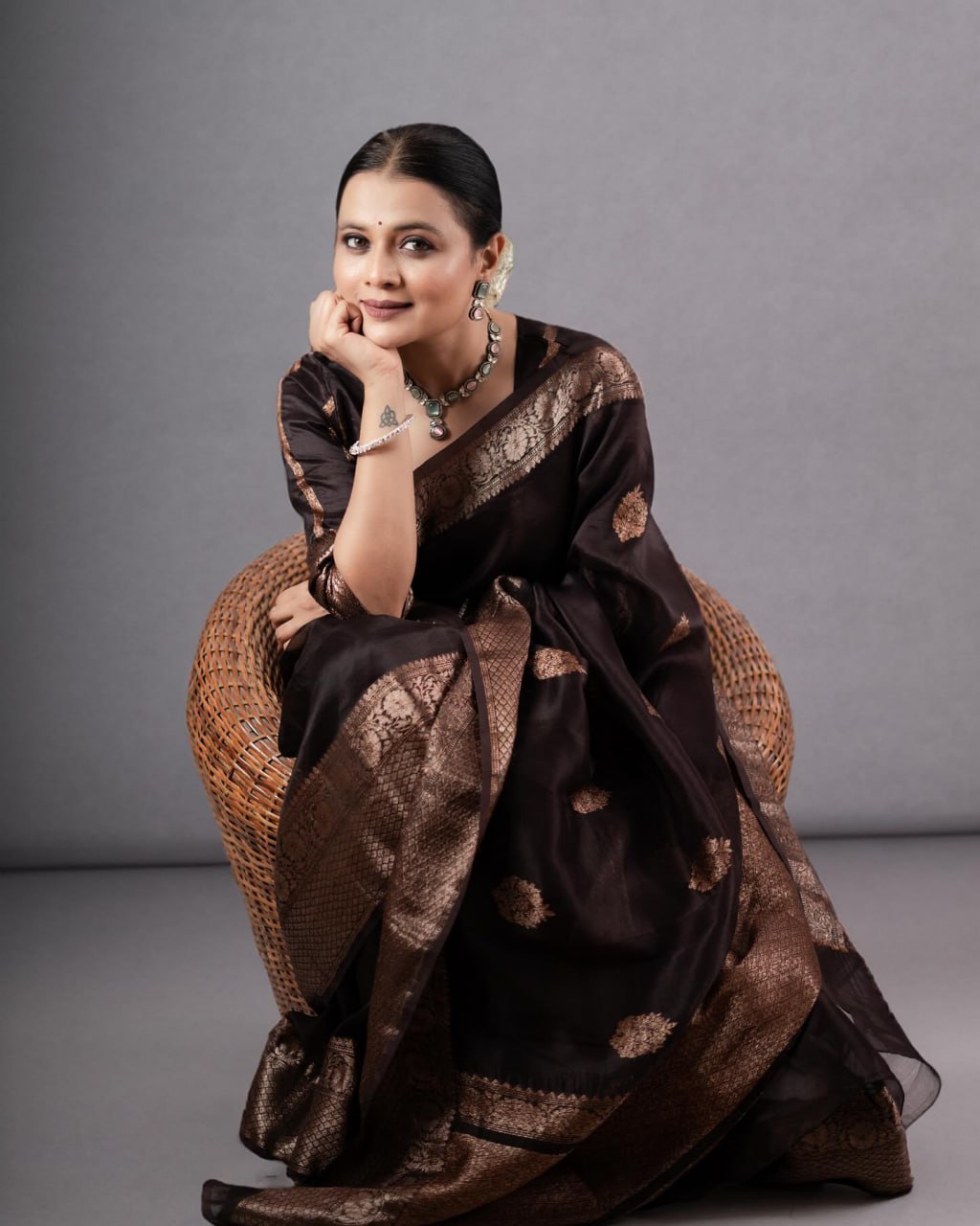Elegant Banarasi Soft Silk Saree with Copper Zari Weaving & Rich Brocade Work | 5.5 M Length | 1 Color | Premium Finish YNF