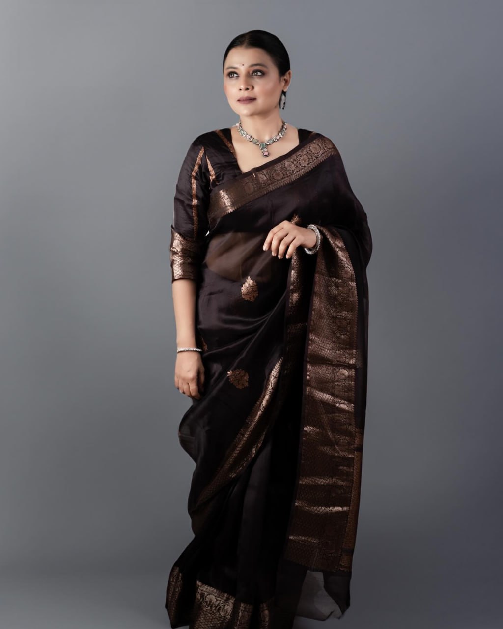 Elegant Banarasi Soft Silk Saree with Copper Zari Weaving & Rich Brocade Work | 5.5 M Length | 1 Color | Premium Finish YNF
