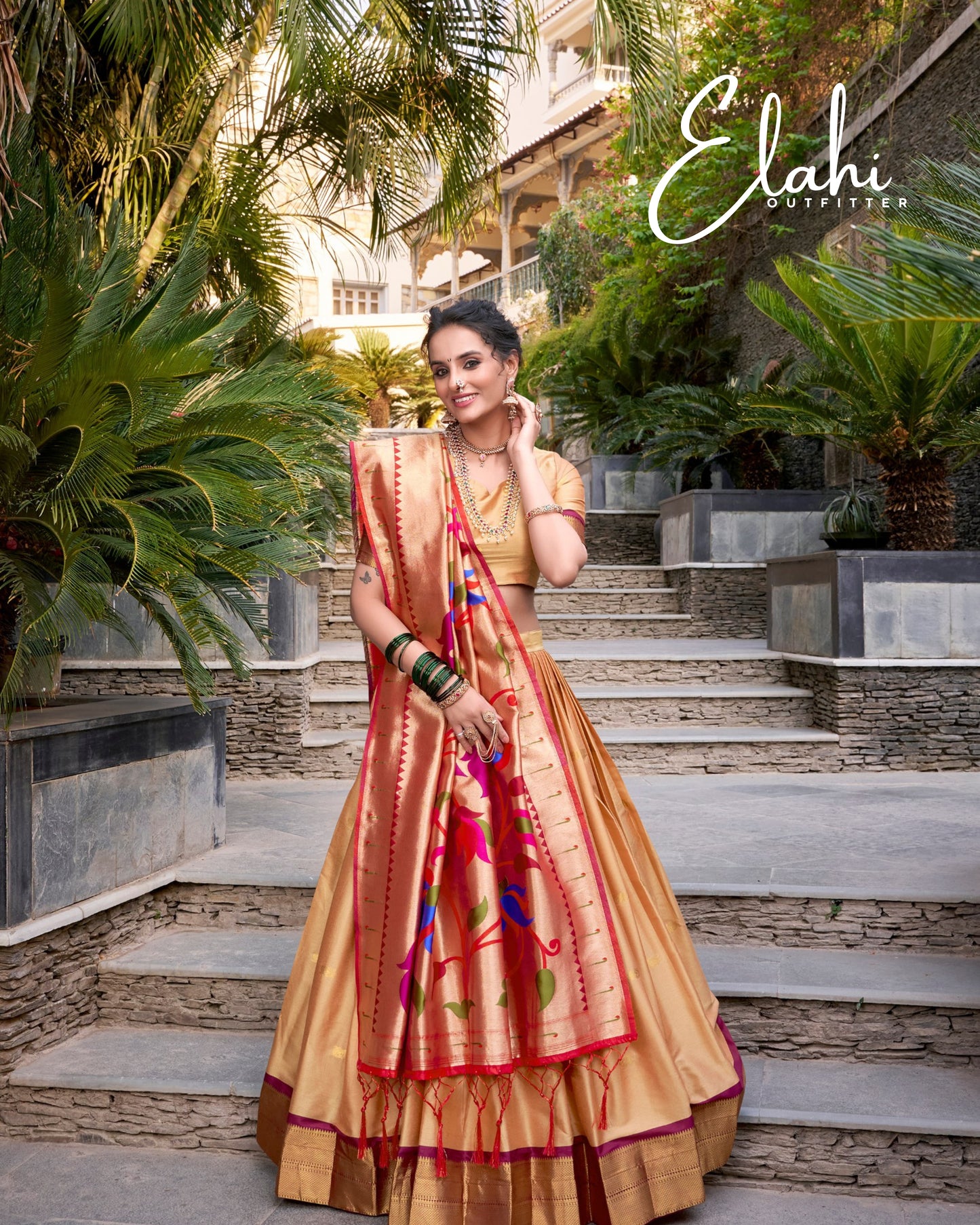 MIRUDHA Paithani Royale – Jacquard Silk Lehenga Set