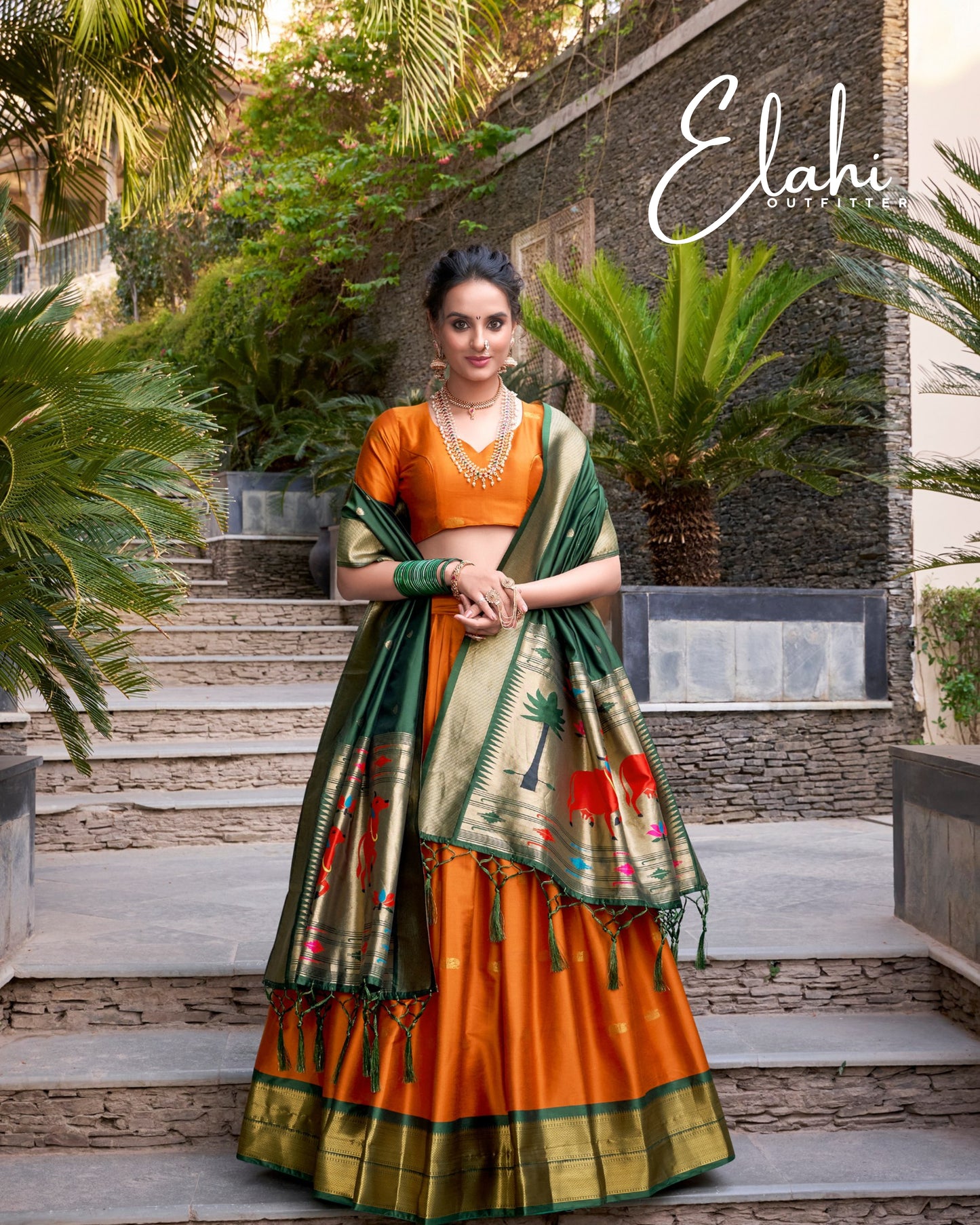 MIRUDHA Paithani Royale – Jacquard Silk Lehenga Set