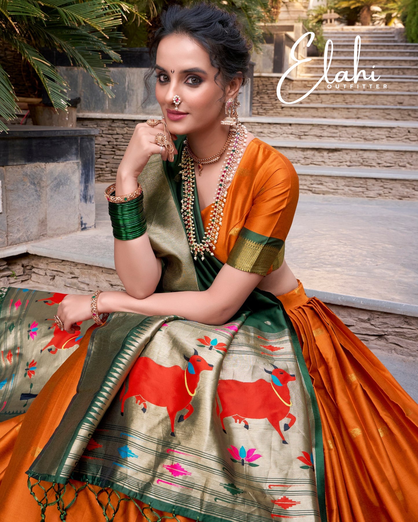 MIRUDHA Paithani Royale – Jacquard Silk Lehenga Set