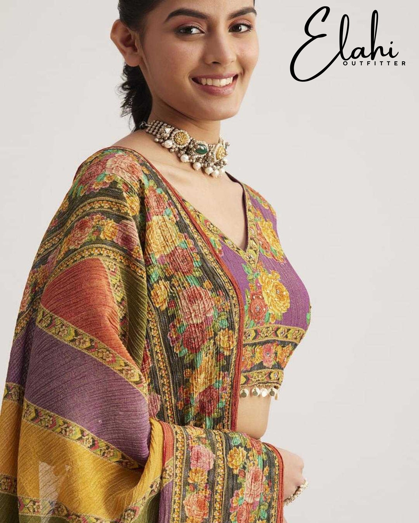 Radiant Elegance: Multi-Color Silk Lehenga Choli