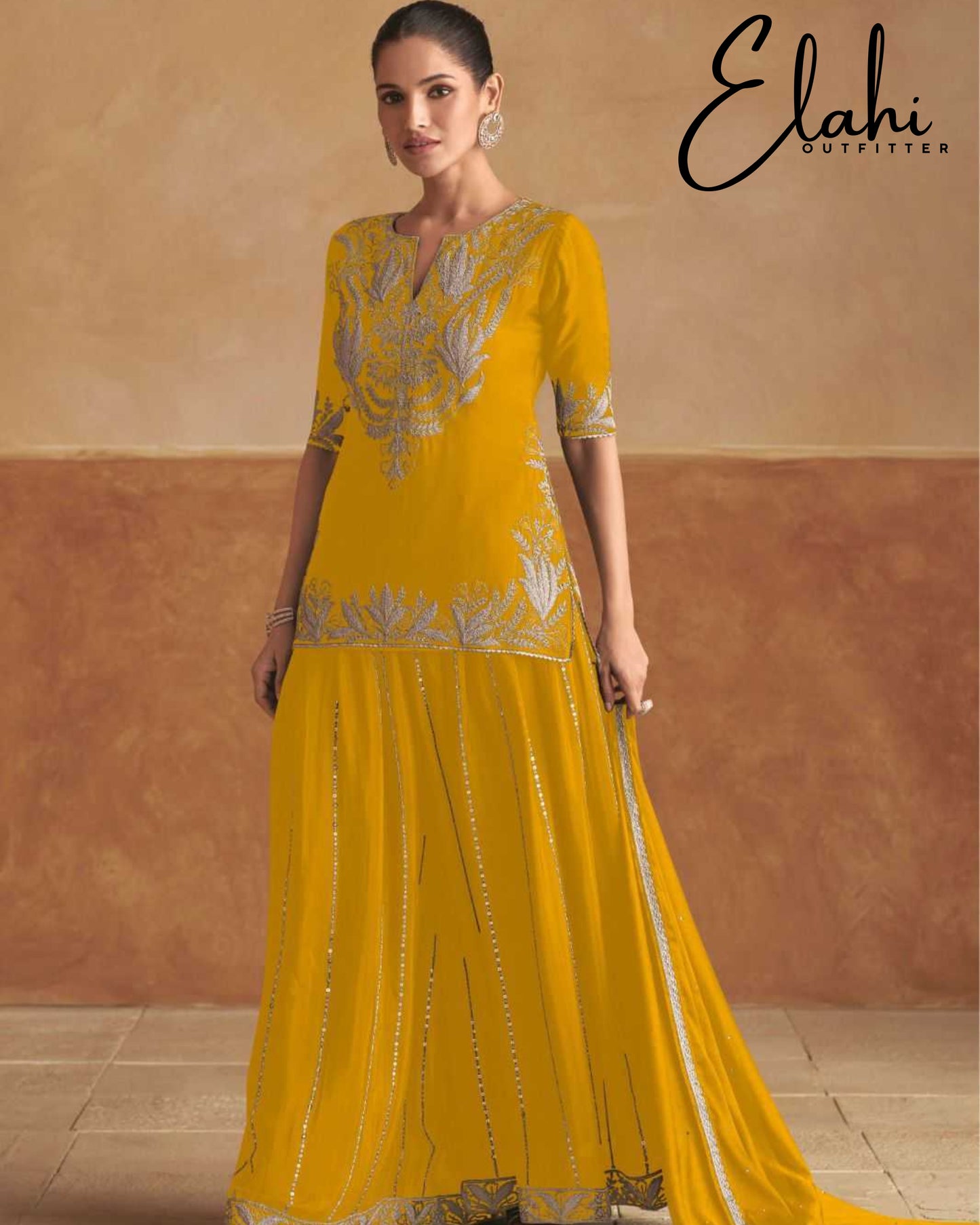 Regal Radiance: Designer Chinon Suit