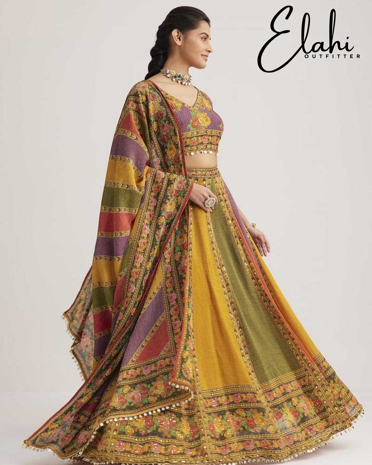 Radiant Elegance: Multi-Color Silk Lehenga Choli