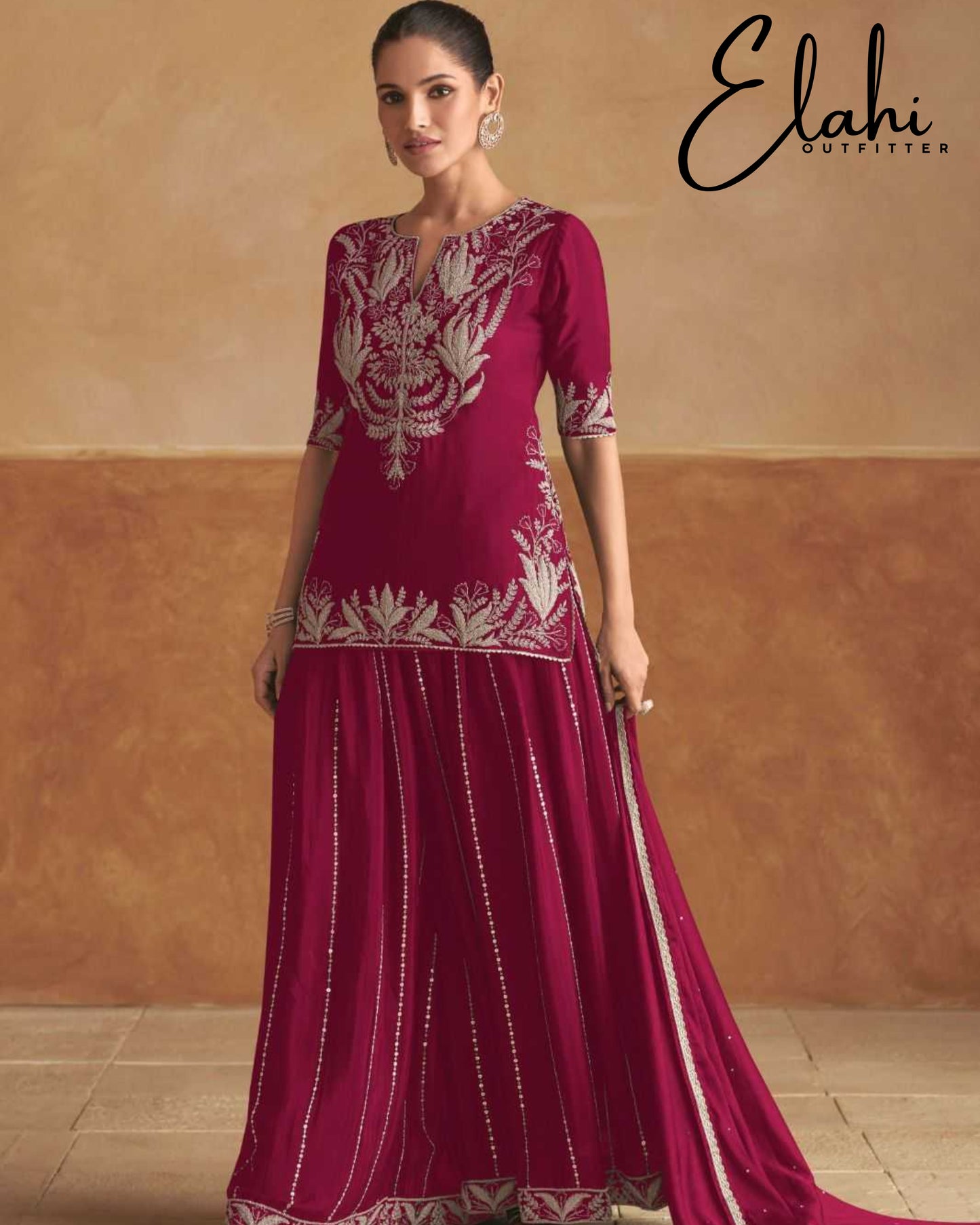 Regal Radiance: Designer Chinon Suit