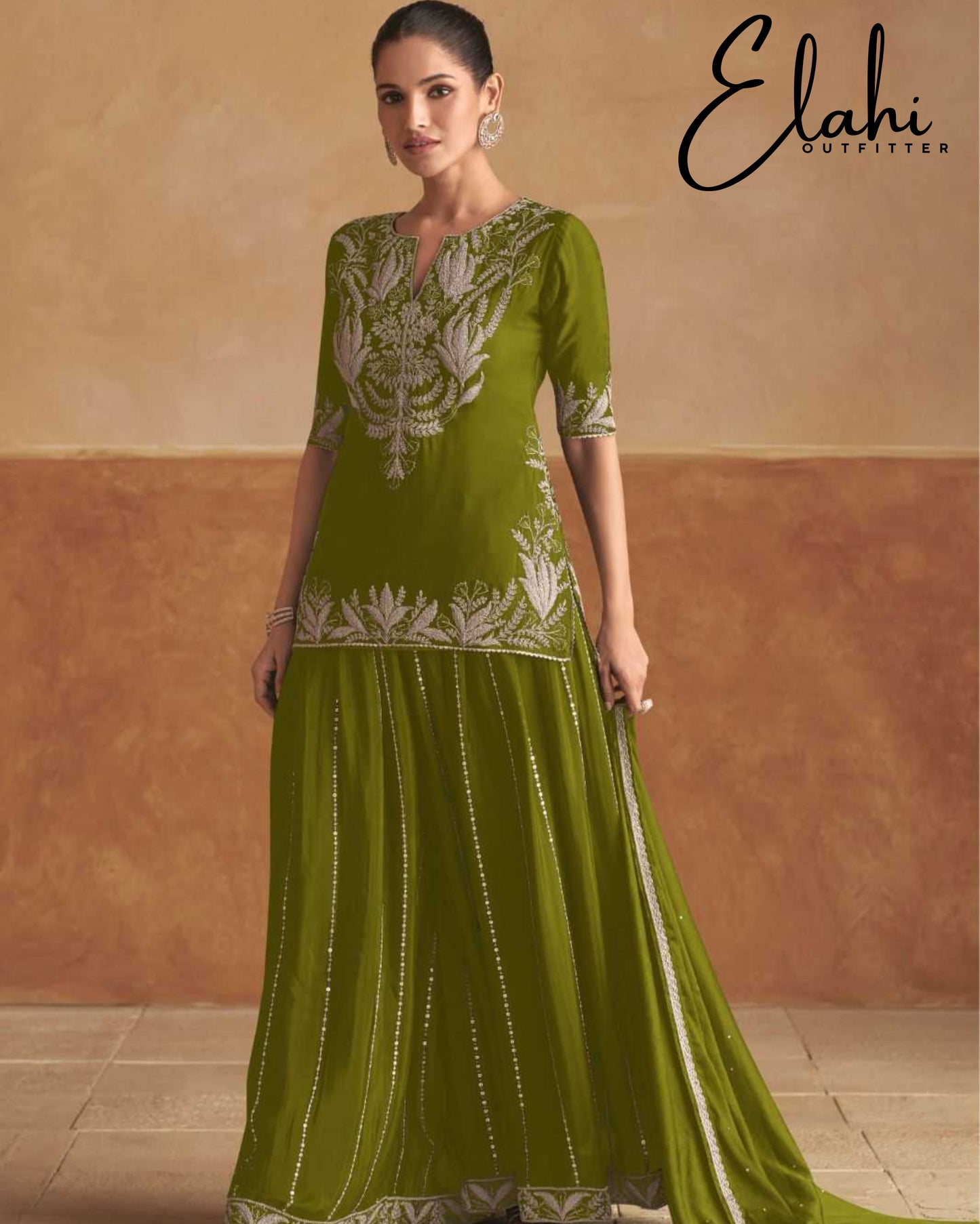 Regal Radiance: Designer Chinon Suit