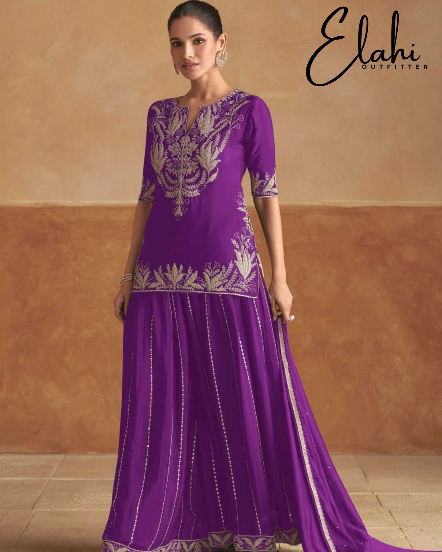 Regal Radiance: Designer Chinon Suit