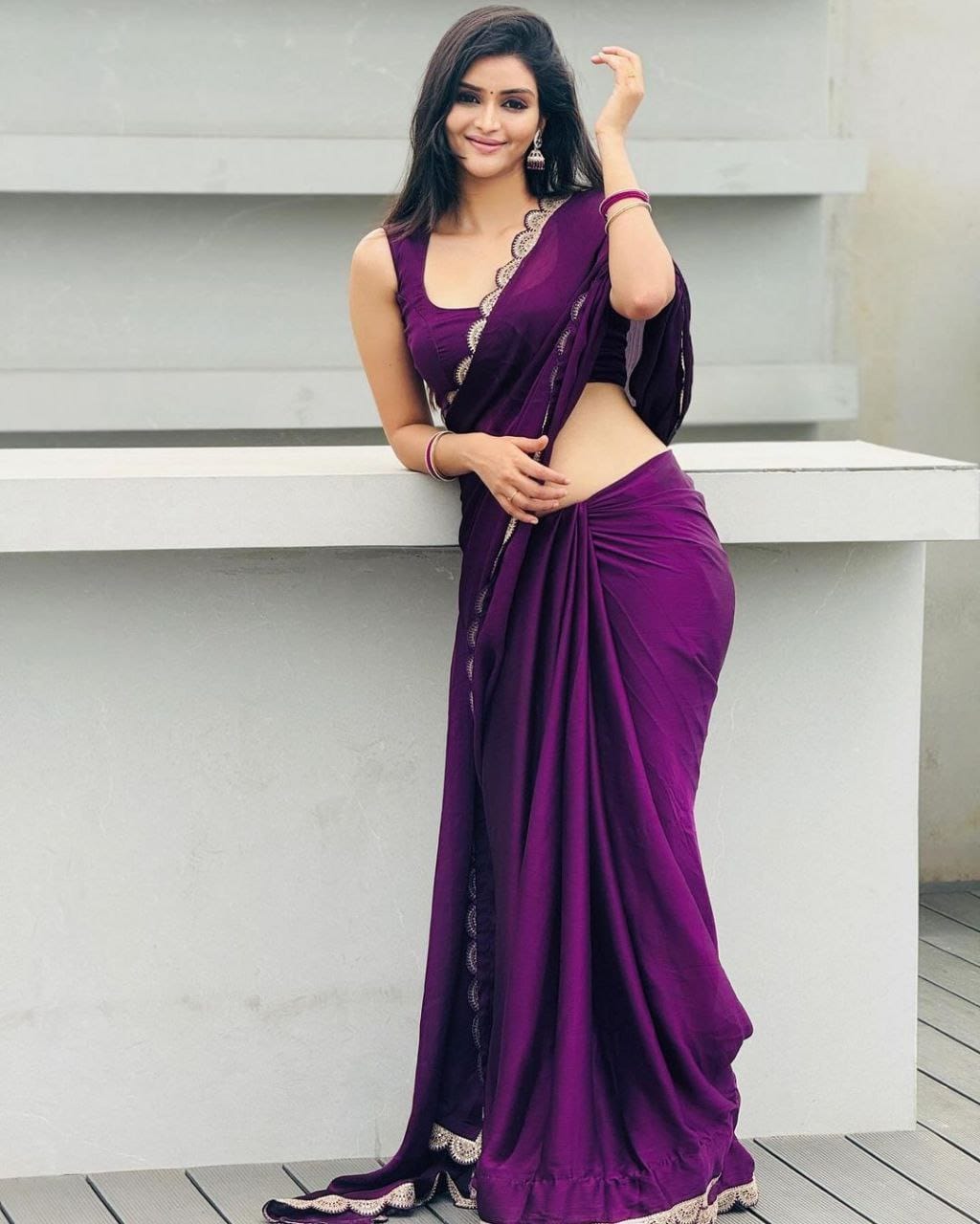 Trending Traditional Saree – Wine Color Collection with Blouse – 6.3m YNF