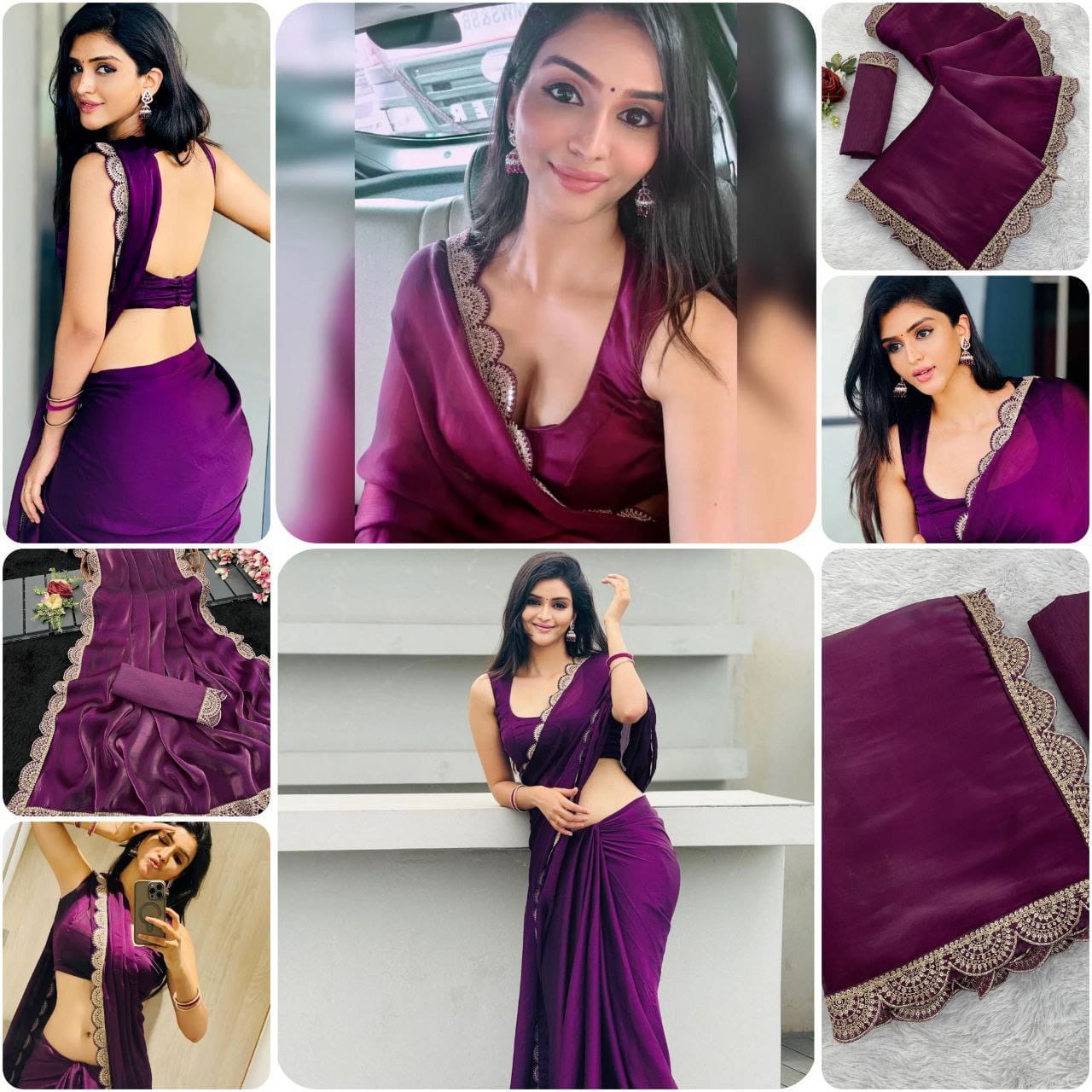 Trending Traditional Saree – Wine Color Collection with Blouse – 6.3m YNF