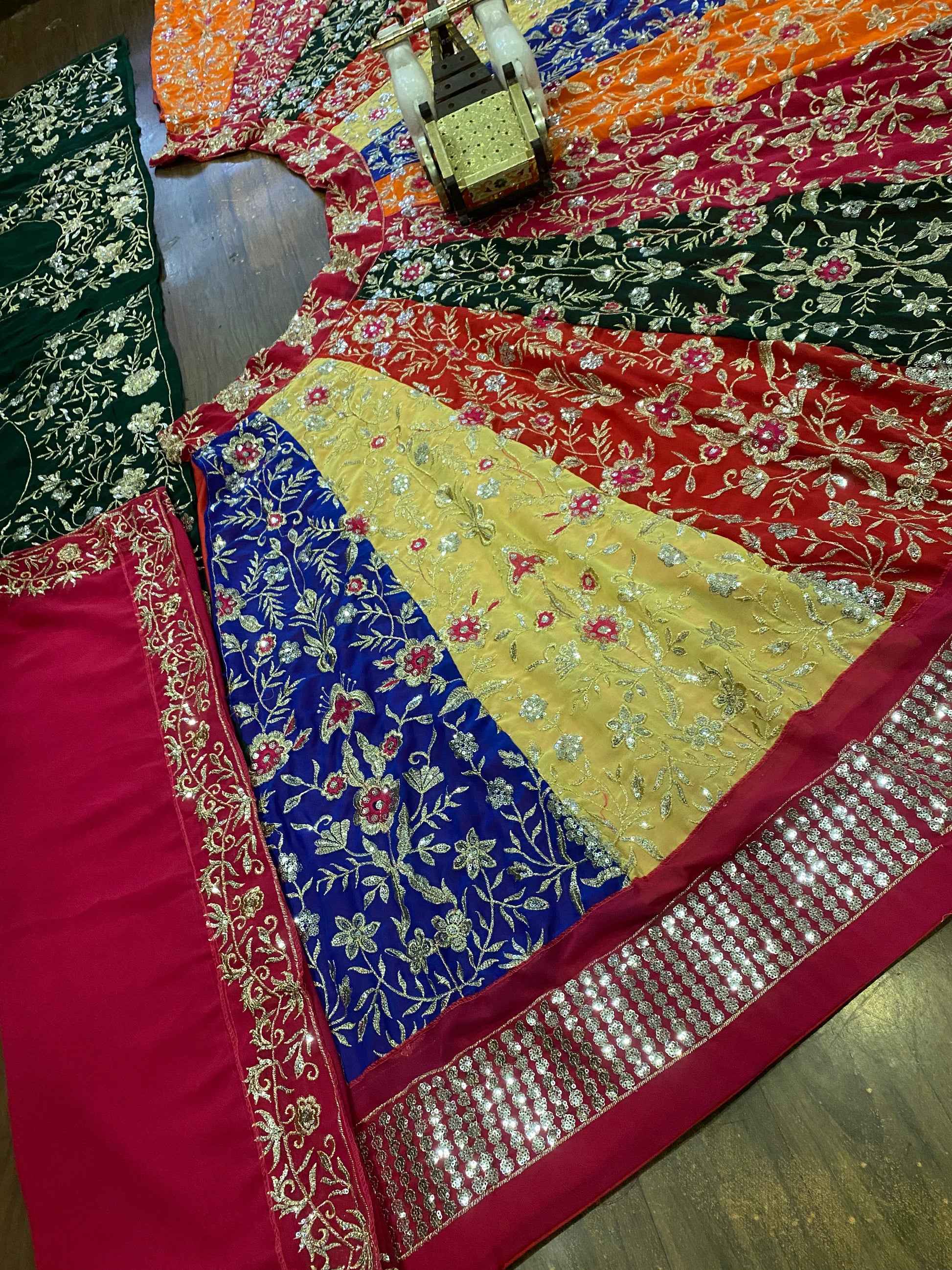 Designer Faux Georgette Lehenga Set with Heavy Sequins Embroidery | Semi-Stitched Elegance YNF