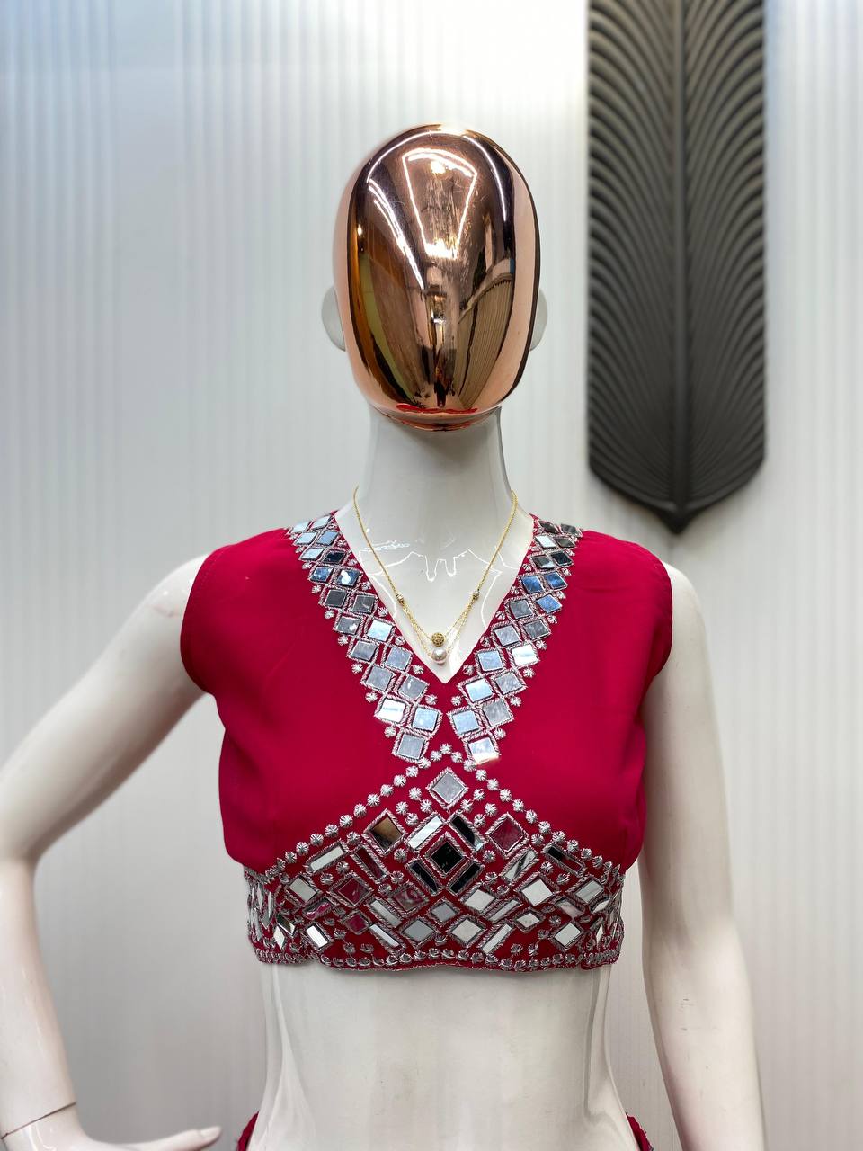 Designer Georgette 3-Piece Set with Mirror Work Shrug & Circular Plazzo | Elegant Ethnic Fusion Wear YNF