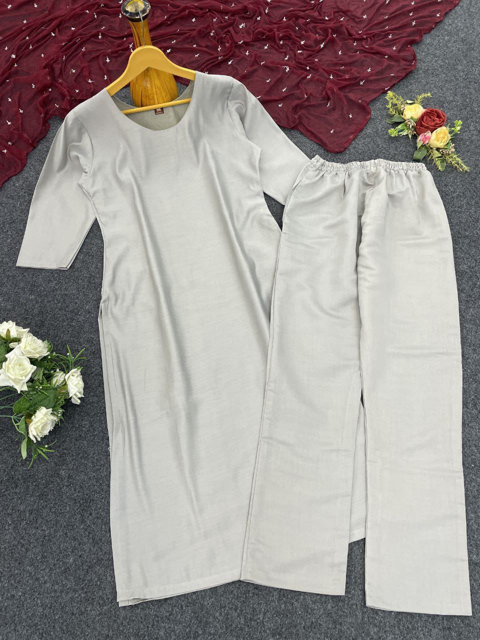 Trendy Viscose Chanderi Dupatta Set for Women & Girls | Ethnic Kurta Bottom with Nazmin Dupatta YNF