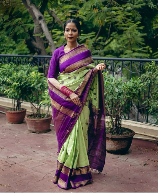 Elegant Banarasi Soft Silk Saree with Gold Zari Weaving & Rich Traditional Finish | 5.5 M Length | 1 Color | Premium Craftsmanship YNF