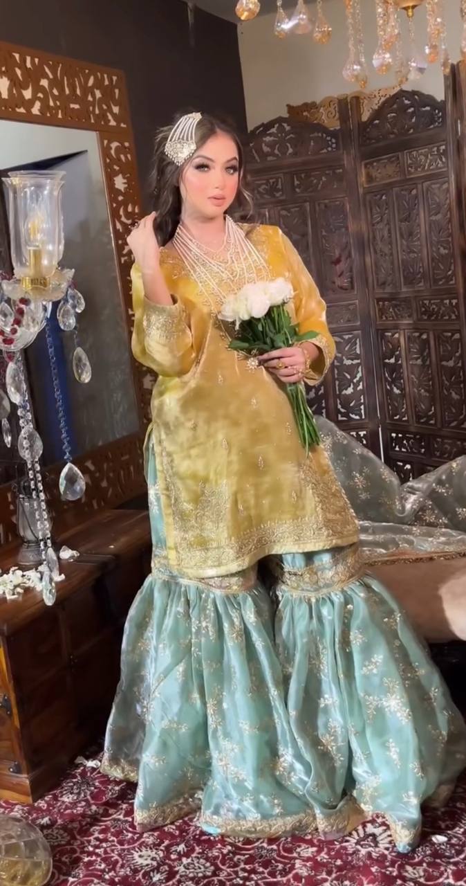 Embroidered Heavy Jimmy Cho Sharara Set with Dupatta – M to XXL YNF