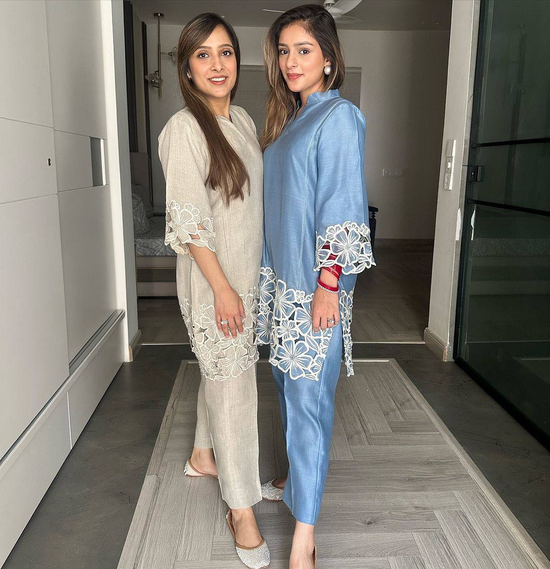 Chinon Fabric Shirt & Pant Set with Elegant Fit | Ready-to-Wear Ethnic Co-ord Set YNF